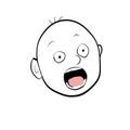 Shocked facial expression cartoon drawing