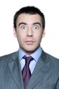 shocked handsome man wide open eyes Royalty Free Stock Photo
