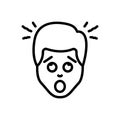 Black line icon for Shocked, stunned and appalled Royalty Free Stock Photo