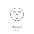 shocked icon vector from emoji collection. Thin line shocked outline icon vector illustration. Outline, thin line shocked icon for