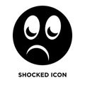 Shocked icon vector isolated on white background, logo concept o