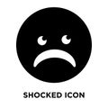 Shocked icon vector isolated on white background, logo concept o