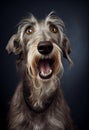 Shocked Irish wolfhound close up portrait. Royalty Free Stock Photo