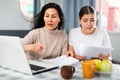 Worried LGBT couple working with papers Royalty Free Stock Photo