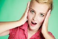 Shocked lovely pin up young girl Royalty Free Stock Photo