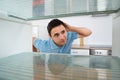 Shocked Man Looking Into Empty Refrigerator Royalty Free Stock Photo