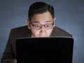 Shocked Man Looking at Laptop Royalty Free Stock Photo