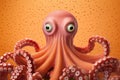 shocked octopus with surprised eyes, concept of Astounded cephalopod