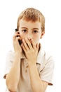 Shocked Phone Boy Royalty Free Stock Photo