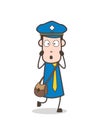 Shocked Postman Astonished Face Vector Royalty Free Stock Photo