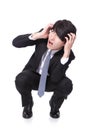 Shocked and scared business man Royalty Free Stock Photo