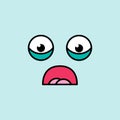 Shocked, scared emoji vector illustration