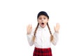 Shocked schoolgirl looking at camera Royalty Free Stock Photo