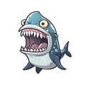 Shocked Shark Sticker On Isolated Tansparent Background, Png, Logo. Generative AI