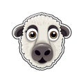 Shocked Sheep Face Sticker On Isolated Tansparent Background, Png, Logo. Generative AI