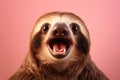 shocked sloth with surprised eyes, concept of Astounded expression