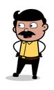 Shocked while Talking - Indian Cartoon Man Father Vector Illustration