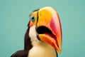 shocked toucan with surprised eyes, concept of Unexpected reaction