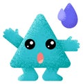 Shocked triangle character. Creative comic textured shape