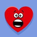 Shocked valentine heart cartoon illustration