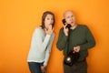 Shocked Woman Listening To Telephone Conversation Royalty Free Stock Photo