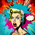 Shocked woman in pop art style Royalty Free Stock Photo