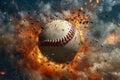 Shocking Baseball bat explosion ball. Generate Ai Royalty Free Stock Photo