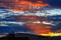 Shocking fiery clouds over the city Royalty Free Stock Photo