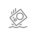 Shockproof action camera line icon