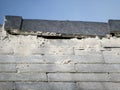 Shoddy roofing work by rouge trader, cowboy builder. Detail. Royalty Free Stock Photo