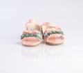 shoe or beautiful little girl shoes on a background. Royalty Free Stock Photo