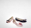 shoe or beautiful little girl shoes on a background. Royalty Free Stock Photo