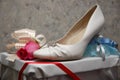 Shoe of the bride Royalty Free Stock Photo