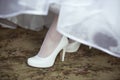 Shoe of the bride Royalty Free Stock Photo