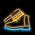 Shoe Brushing neon glow icon illustration