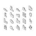 Shoe Care Accessories Collection isometric icons set vector Royalty Free Stock Photo