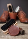 Shoe care,polish cream and cleaning brush