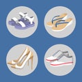 Shoe Collection Summer Mode Vector Illustration