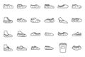 Shoe covers icons set outline vector. Footwear protection