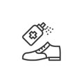 Shoe disinfectant spray line icon Royalty Free Stock Photo