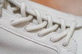 Shoe eyelets and laces details Royalty Free Stock Photo