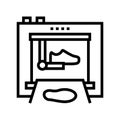Shoe factory equipment line icon vector illustration
