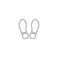 Shoe footprint icon. Vector footwears. Flat line style. Black silhouettes. Illustration isolated on white background Royalty Free Stock Photo
