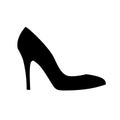 Shoe with a heel womens, black icon. Isolation on white background. Vector illustration Royalty Free Stock Photo