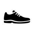 Shoe icon. Black shoe silhouette symbol on white background. Vector illustration. Royalty Free Stock Photo