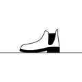 Shoe icon. Outline vector icon of stylish shoe, classic chelsea boot. Black and white linear illustration of elegant