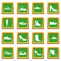 Shoe icons set green