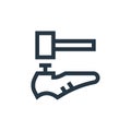 shoe making icon vector from handcrafts concept. Thin line illustration of shoe making editable stroke. shoe making linear sign