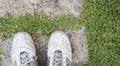 Shoe on pathway garden.