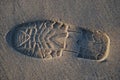 Shoe print on the beach